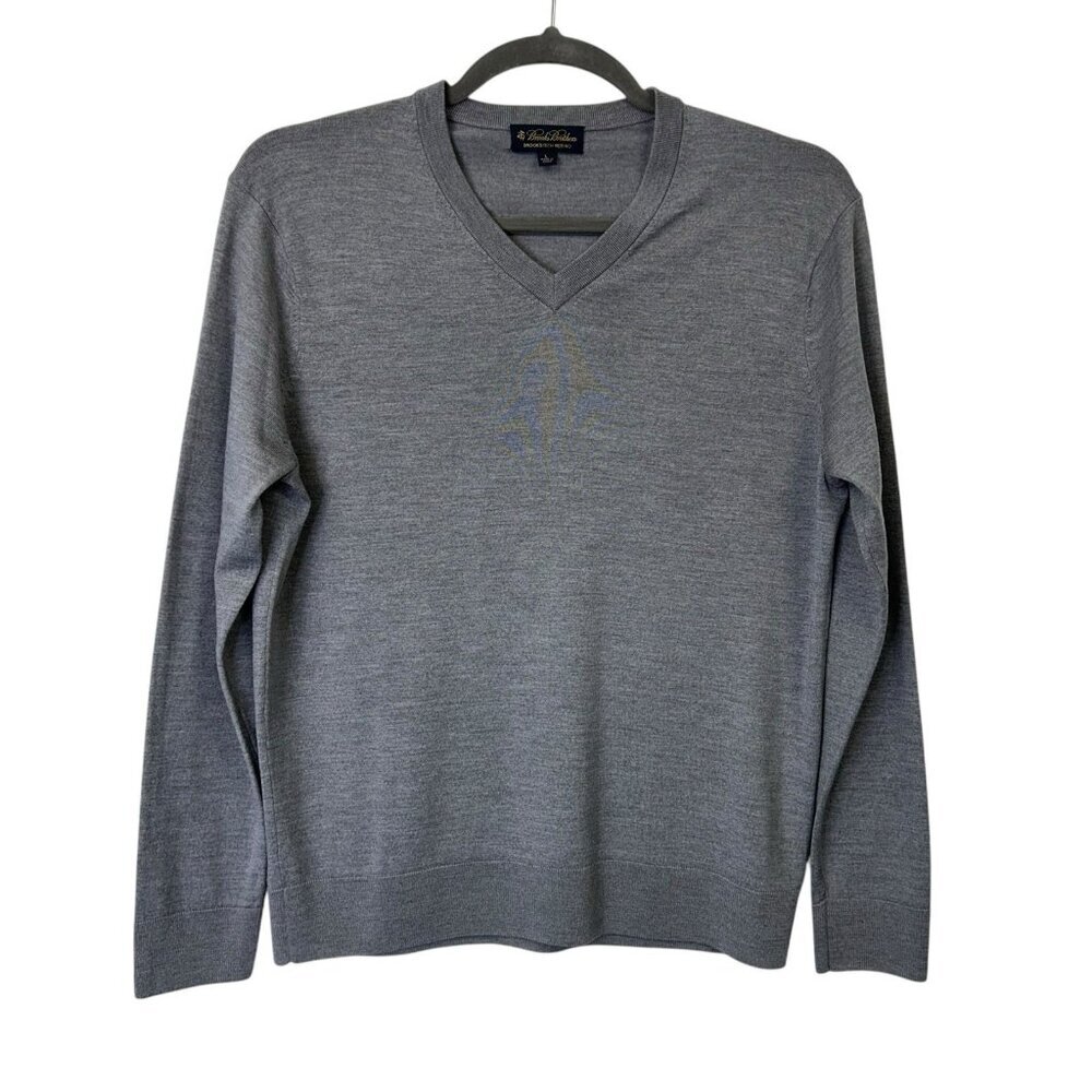 Brooks Brothers Tech Merino Wool Sweater Men’s Size Large Gray